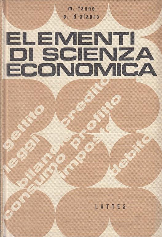 Elementi Di Scienza Economica - Marco Fanno - copertina
