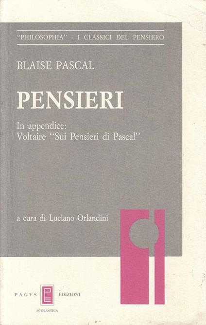 Pensieri - Blaise Pascal - copertina