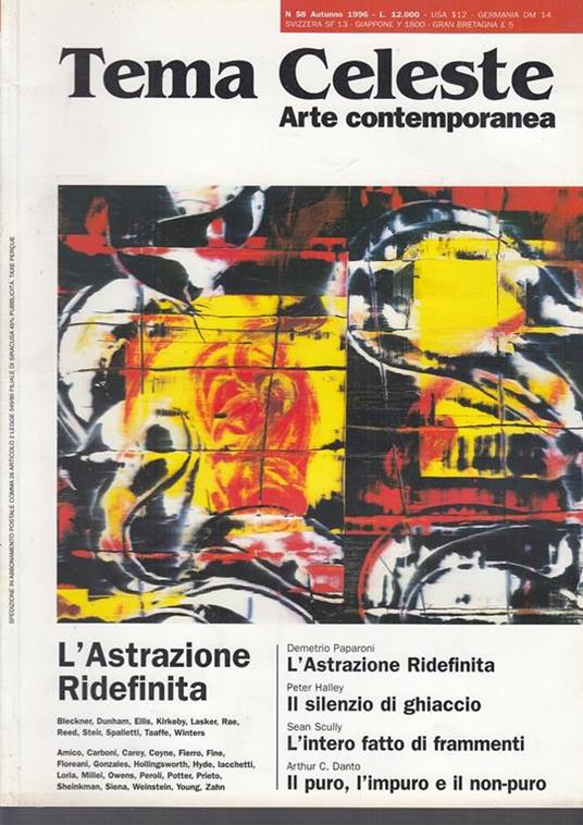 Rivista Tema Celeste N.58 Arte Contemporanea - copertina