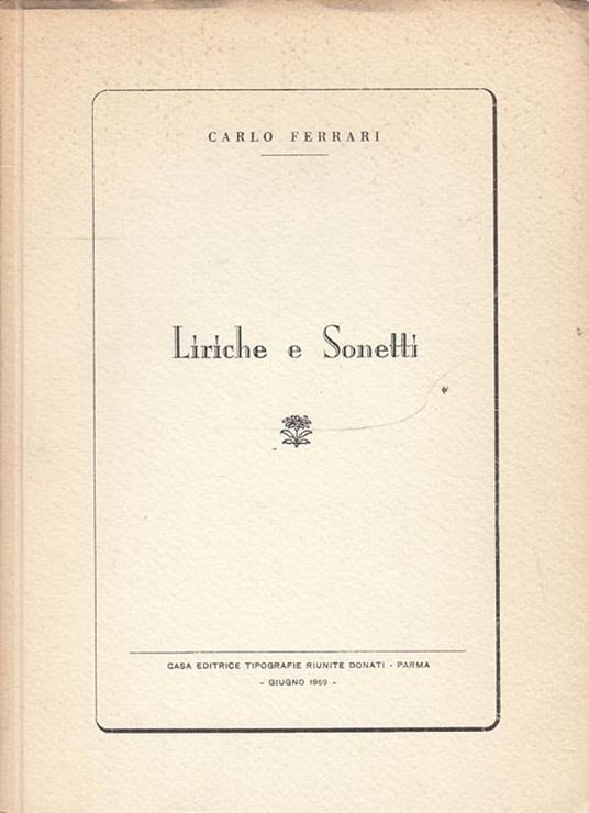 Liriche E Sonetti - Carlo Ferrari - copertina