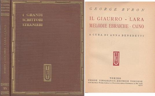 Grandi Scrittori Stranieri 25 Giaurro - George G. Byron - copertina