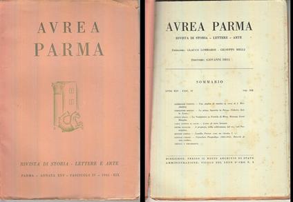 Rivista Aurea Parma Anno Xxv Fasc. 4 - copertina