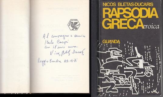 Rapsodia Greca Eroica Autografo - Nicos Bletas-Ducaris - copertina