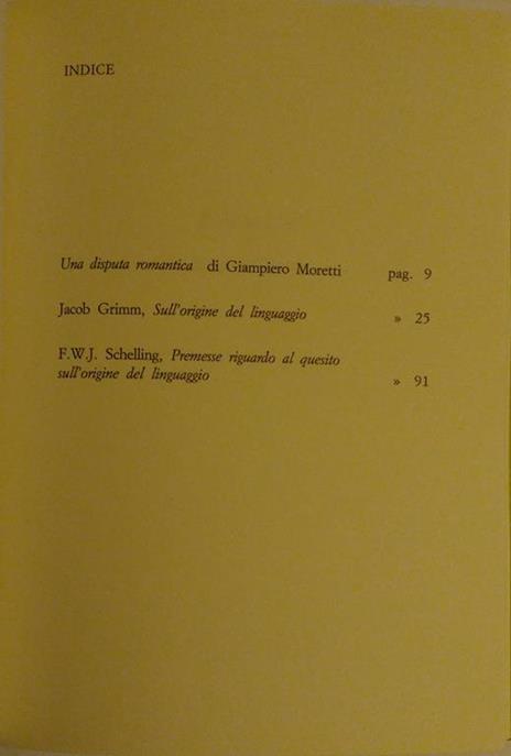 Sull'origine del linguaggio. A cura di Giampiero Moretti - Jacob Grimm - 2