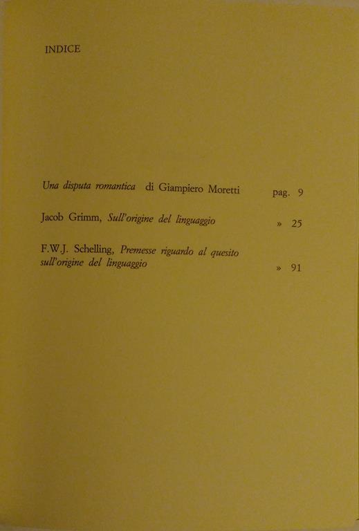 Sull'origine del linguaggio. A cura di Giampiero Moretti - Jacob Grimm - 2