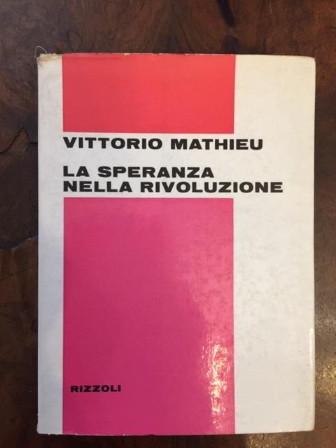 La speranza nella rivoluzione - Vittorio Mathieu - copertina