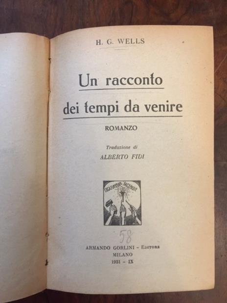 Un racconto dei tempi da venire - Herbert G. Wells - copertina