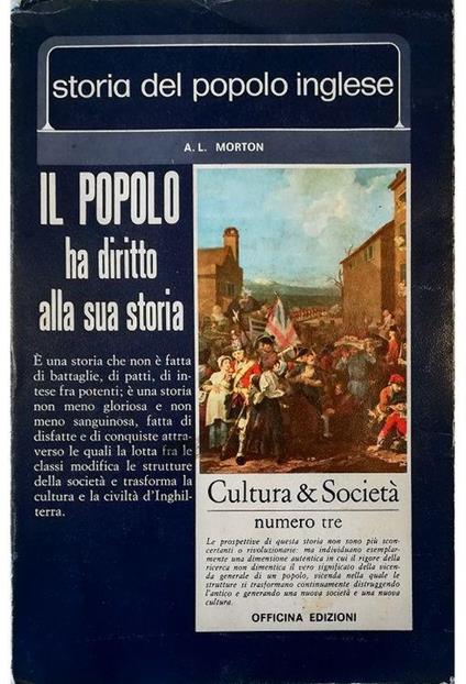 Storia del popolo inglese - Arthur Leslie Morton - copertina