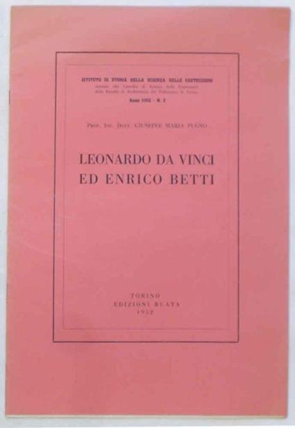 Leonardo da Vinci ed Enrico Betti - copertina