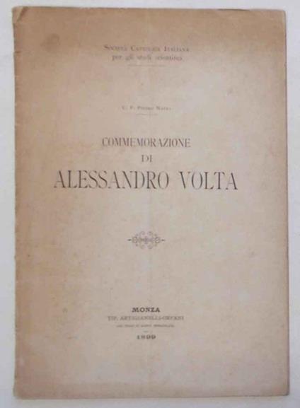 Commemorazione di Alessandro Volta - Pietro Maffi - copertina