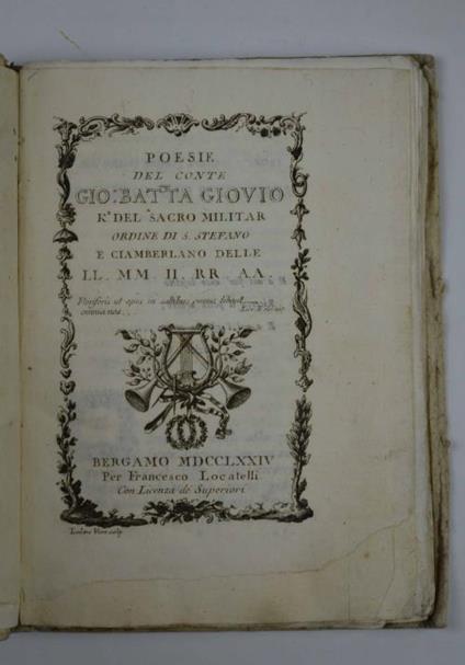 Poesie - Giambattista Giovio - copertina