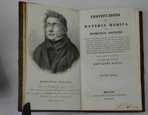 Instituzioni di materia medica… Prima edizione milanese con note del dottore Giovanni Pozzi - Domenico Bruschi - copertina