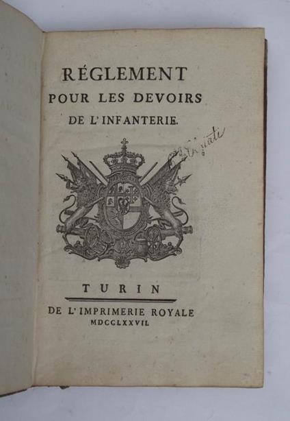 Réglement pour les devoirs de l'infanterie - copertina