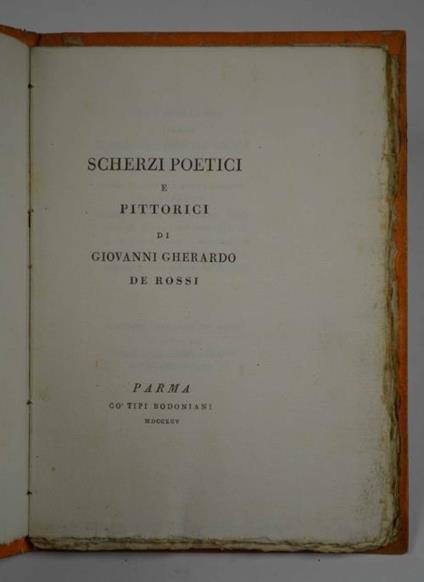 Scherzi poetici e pittorici - G. De Rossi - copertina