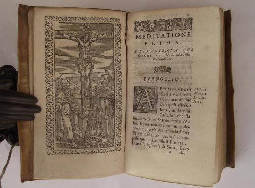 Meditationi sopra i misterii della passione et resurrettione di Christo N.S. Con le figure, & profetie del Vecchio Testamento, & con i documenti, che da ciascun passo dell'Evangelio si cavano. Raccolte da diversi santi padri, & altri devoti auttori - Vincenzo Bruno - copertina