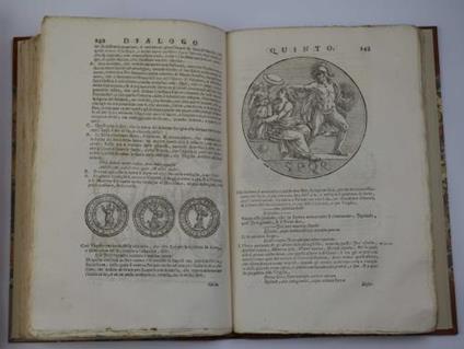 Dialoghi. sopra le medaglie, inscrizzioni, ed altre antichità tradotti dalla Lingua Spagnuola nell'Italiana da Dionigi Ottaviano Sada e dal medesimo accresciuti con diverse Annotazioni Istoriche, e nuovamente illustrati con molte medaglie - Antonio Agostini - copertina