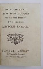 In patavina Academia professoris emeriti es historici Epistolae latinae