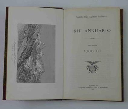 Società degli alpinisti Tridentini. XVI Annuario. Anno sociale 1886-87 - copertina