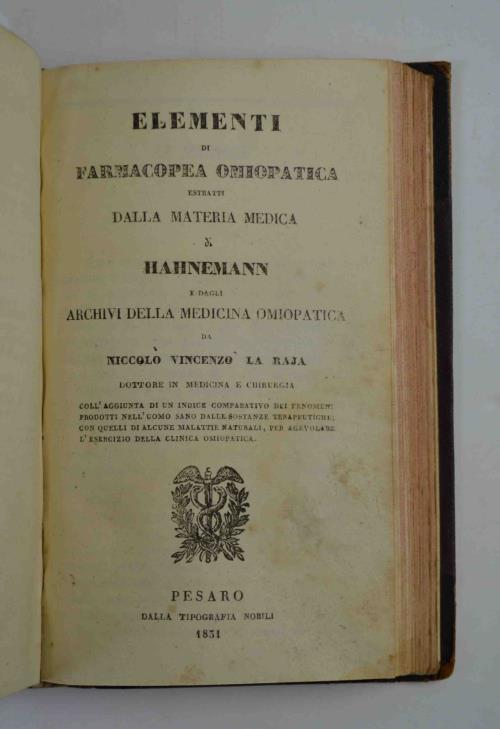 Raccolta di farmacopee: contenente: La Ferrarese del dott. Antonio Campana, edizione decimaquinta. Il formulario di F. Magendie, con appendice Gli Elementi di farmacopea omiopatica, estratti dalla Materia medica di Hahnemann e dagli Archivi della m - copertina