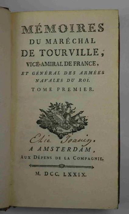 Mémoires du Maréchal de Tourville, Vice-Amiral de France et Général des armées navales du Roy… - copertina