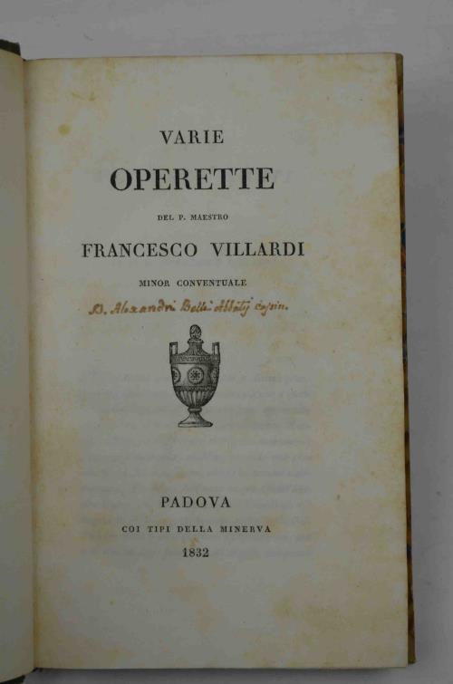 Varie operette - Francesco Villardi - copertina