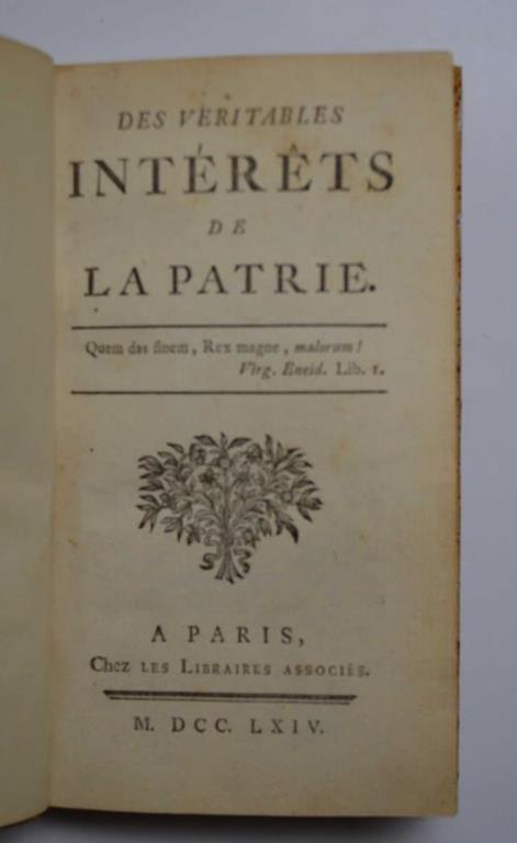 Des véritables intérets de la patrie. - copertina