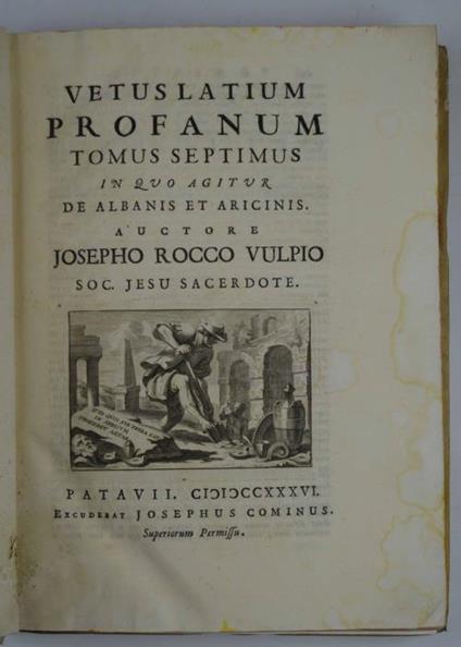 Vetus Latium Profanum et Sacrum Tomus sextus - G.R Volpi - copertina