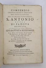 Compendio cronologico e critico dei fatti e scritti del glorioso taumaturgo S. Antonio detto di Padova 