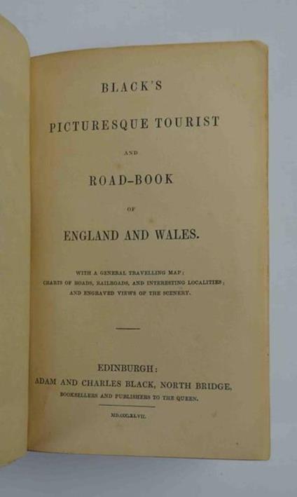 Black's picturesque tourist and road-book of England and Wales - Adam Black - copertina