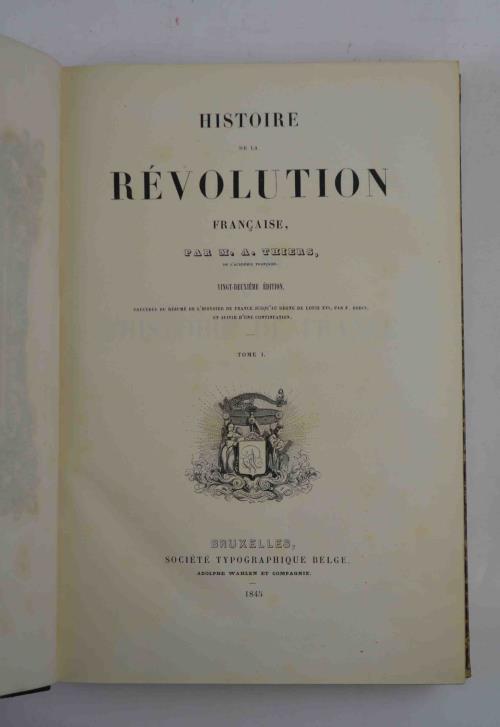 Histoire de la Révolution francaise… précédée de résumé de l'histoire de France jusqùai Regne de Louis XVI, par F. Bodin, et suivie d'une continuation - Adolphe Thiers - copertina