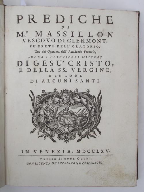 Prediche. sopra i principali misteri di Gesù Cristo e della SS. Vergine, e in lode di alcuni santi - Jean-Baptiste Massillon - copertina