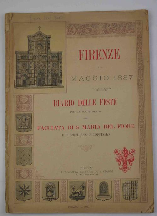 Firenze nel maggio 1887. Diario delle feste per lo scoprimento della Facciata di S Maria del Fiore e il centenario di Donatello - copertina