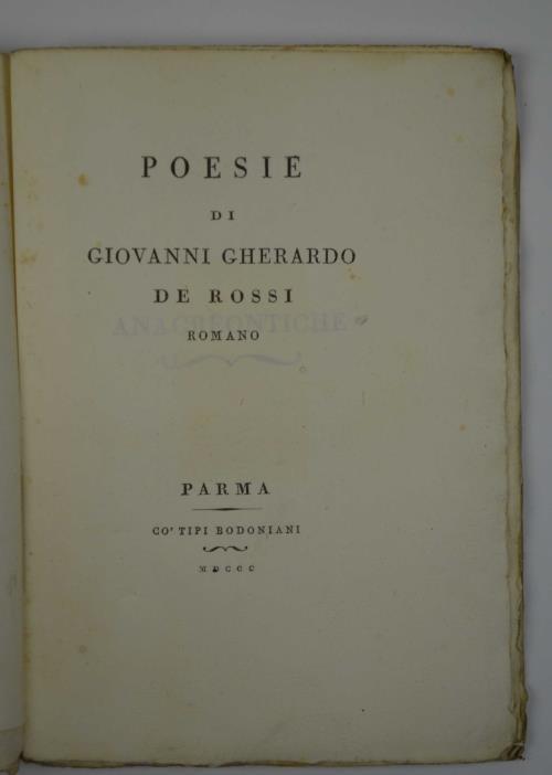 Poesie - G. De Rossi - copertina