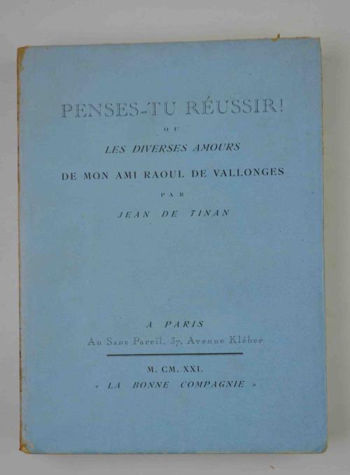 Penses-tu réussir! ou Les diverses amours de mon ami Raoul de Vallonges - copertina