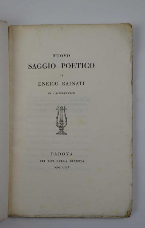 Nuovo saggio poetico di Enrico Rainati di Castefranco - Enrico Rainati - copertina