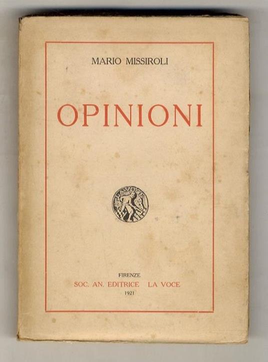 Opinioni - Mario Missiroli - copertina