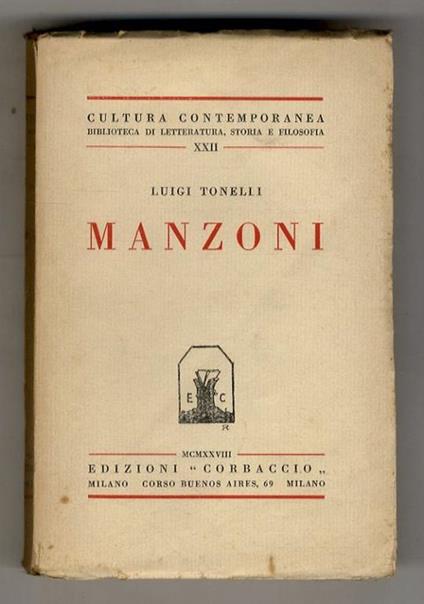 Manzoni - Luigi Tonelli - copertina