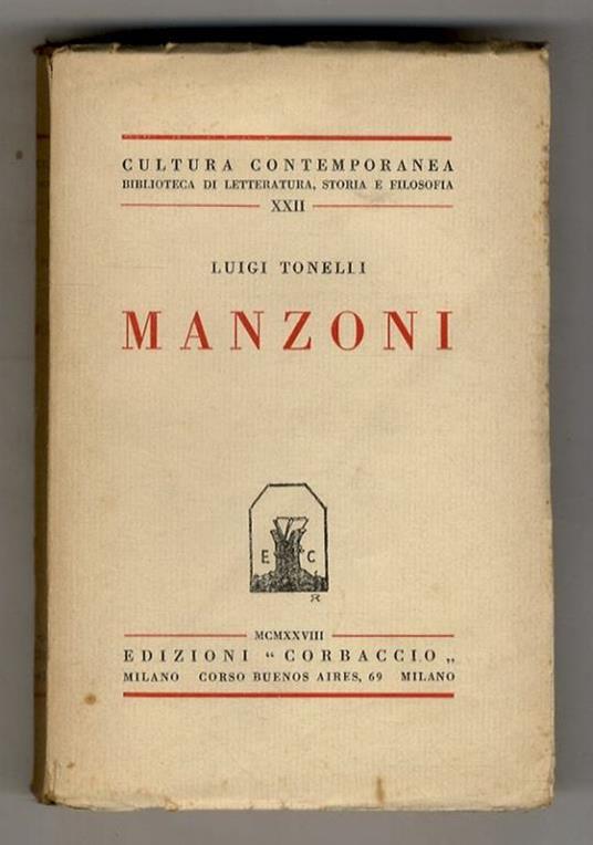 Manzoni - Luigi Tonelli - copertina