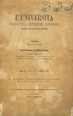 UNIVERSITÀ (L'). Rivista dell'istruzione superiore. Pubblicata da una società di professori. Anno I. N. 1 e 2. Aprile 1887