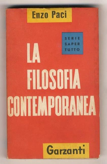 La filosofia contemporanea - Enzo Paci - copertina