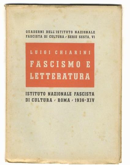 Fascismo e letteratura - Luigi Chitarin - copertina