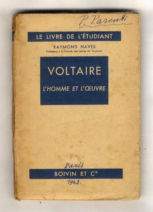 Voltaire, l'homme et l'oeuvre - copertina