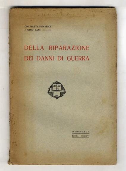 Della riparazione dei danni di guerra - copertina