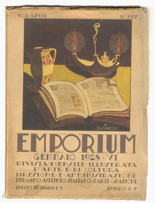 EMPORIUM. Rivista mensile illustrata d'arte e di cultura. Vol. LXVII. Gennaio 1928. N. 397 - copertina