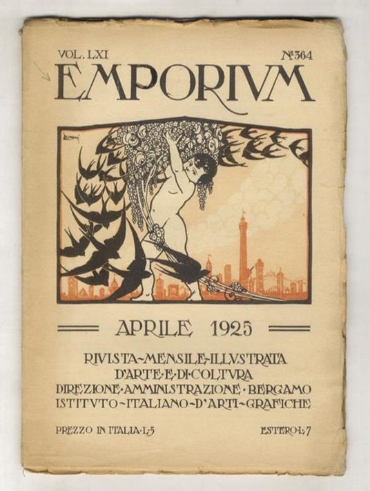 EMPORIUM. Rivista mensile illustrata d'arte e di cultura. Vol. LXI. Aprile 1925. N. 364 - copertina