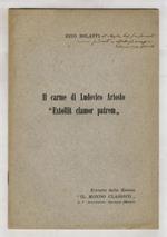 Il carme di Ludovico Ariosto “Extollit clamor patrem”