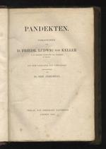 Pandekten. Vorlesungen. Aus dem Nachlasse des Verfassers herausgegeben von Emil Friedberg