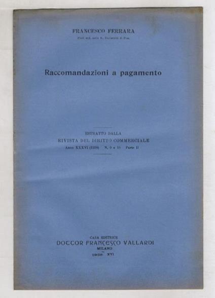 Raccomandazioni a pagamento - Francesco Ferrara - copertina