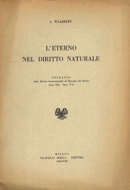 L' eterno del diritto naturale - copertina