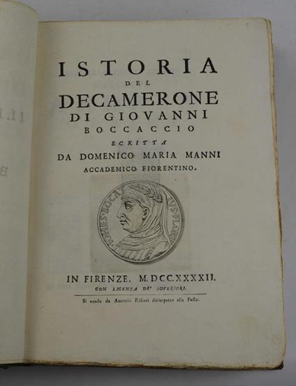 Istoria del Decamerone di Giovanni Boccaccio - Domenico Maria Manni - copertina